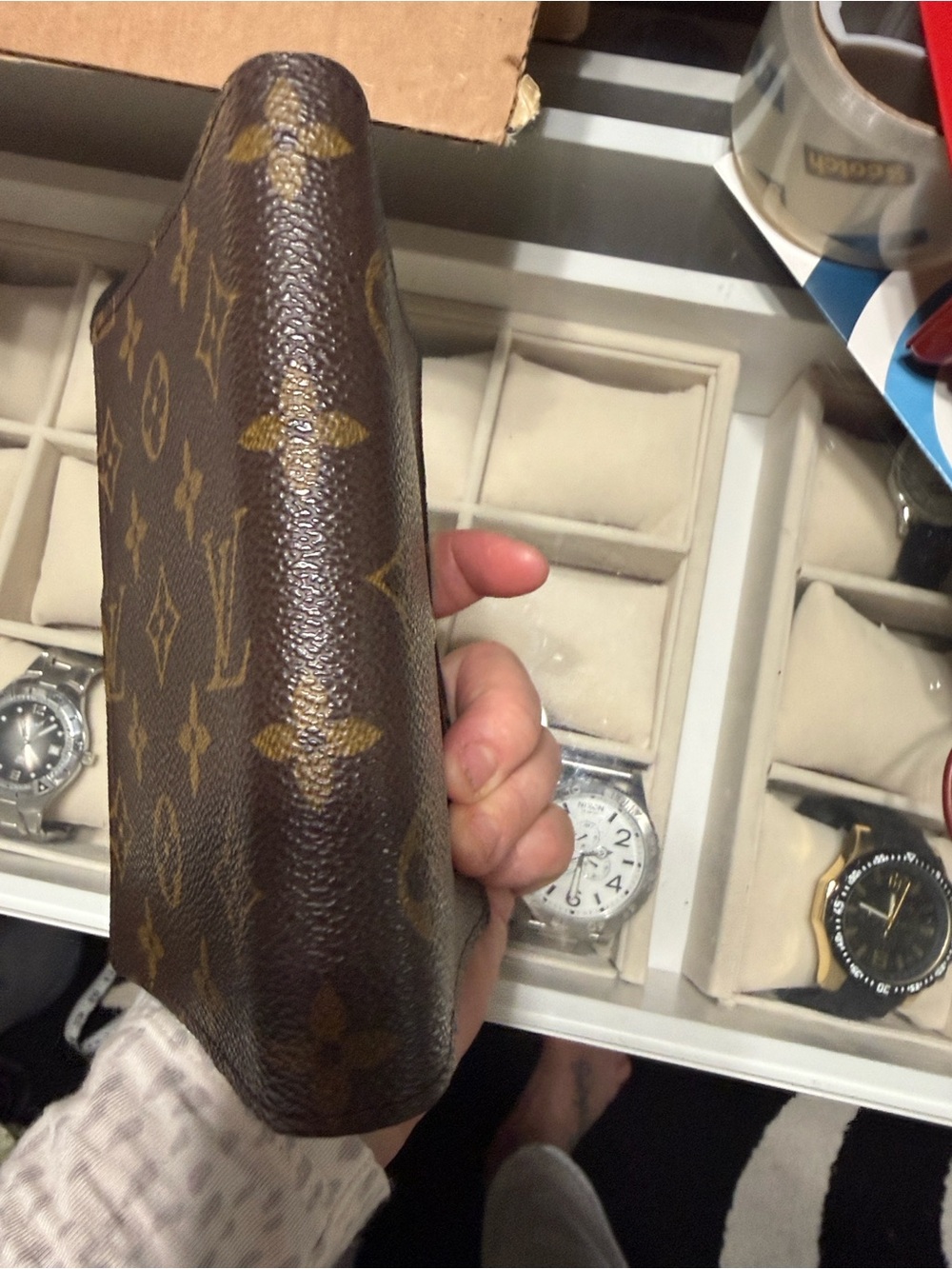 Louis Vuitton Monogram Canvas Brown & Gold Snap Wallet Organizer - Picture 2 of 7